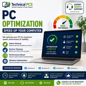 PC Optimization Service Remote Computer Performance Boost by TechnicalPCS