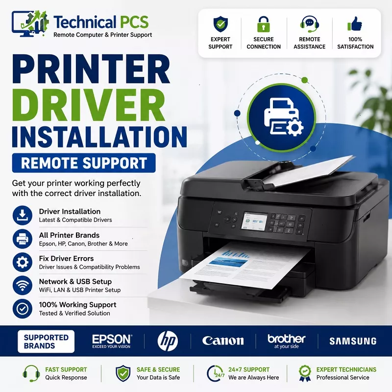Printer Driver Installation Service Remote Support by TechnicalPCS